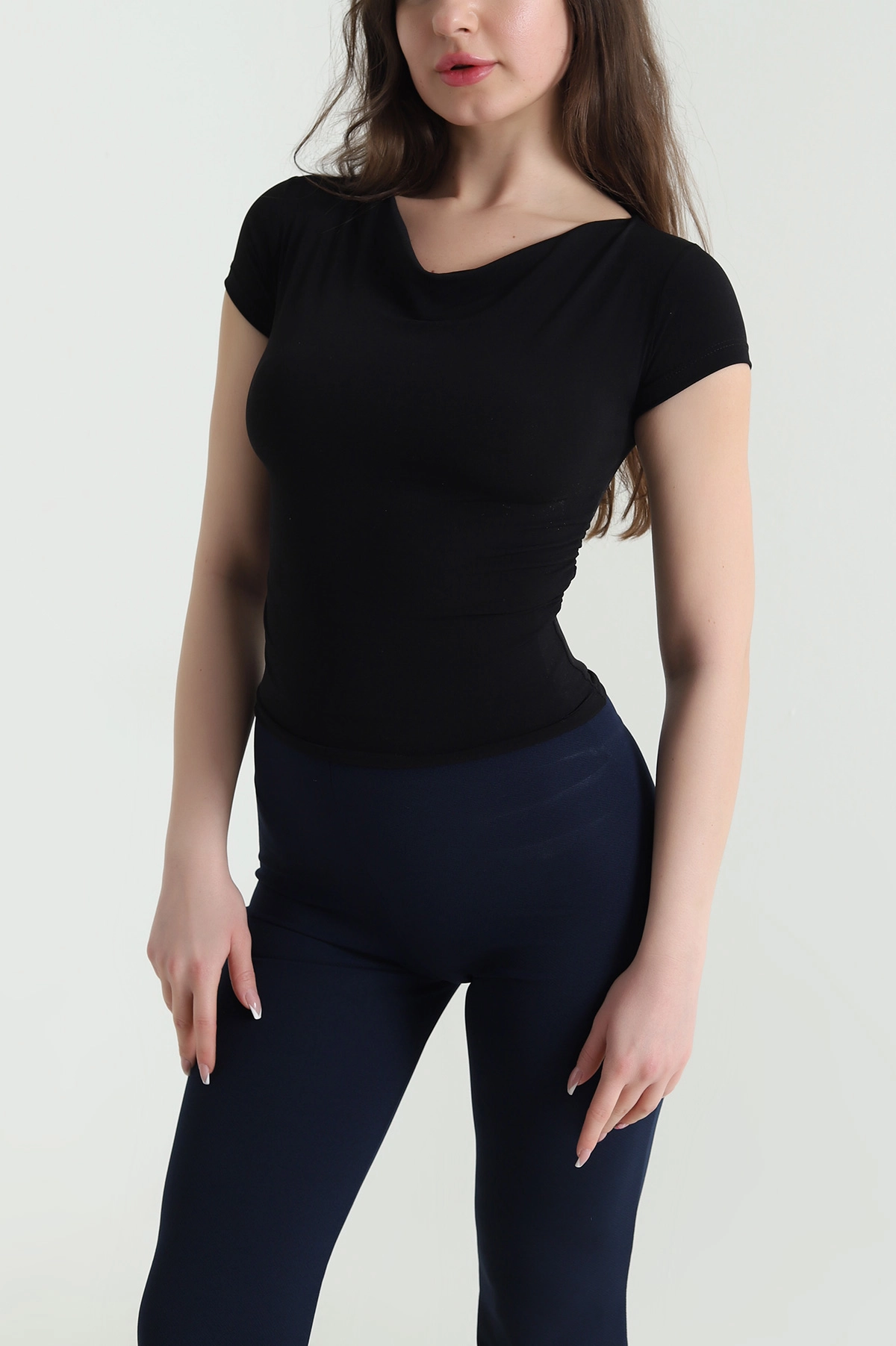 Siyah Büzgülü Sandy Kadın Bluz 453875