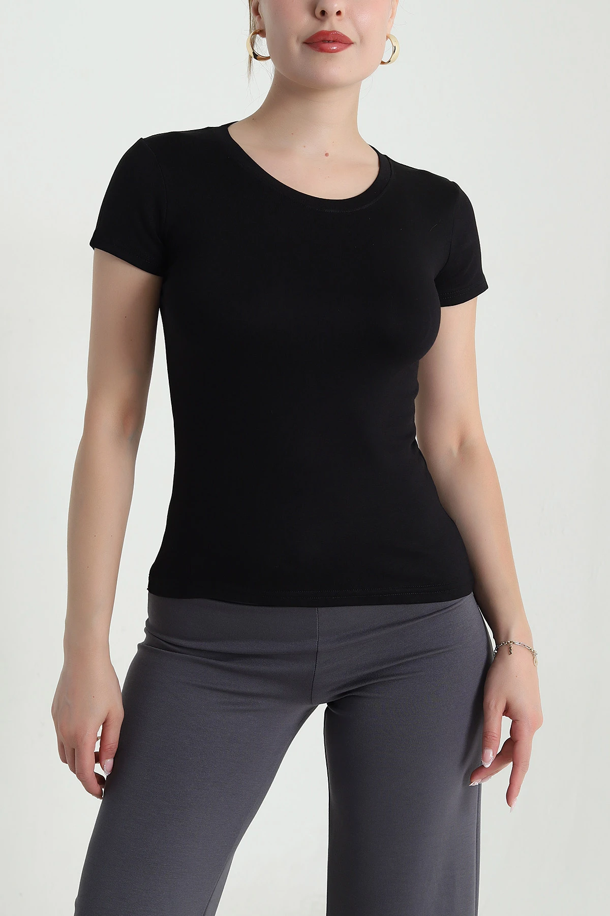 Siyah Buzzy Likralı Kadın Body Bluz 478325