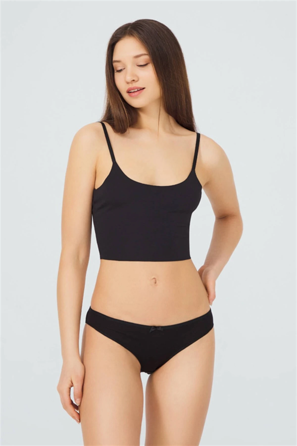 Siyah CH0849 Basic Pamuklu Kadın Bikini Külot 237112
