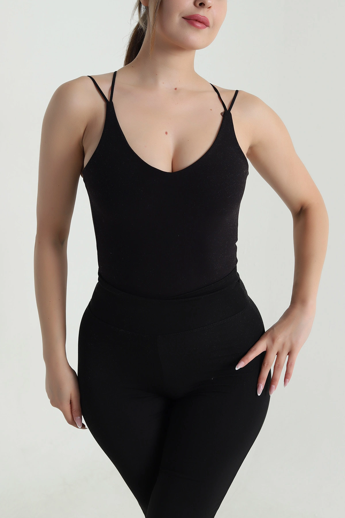 Siyah Çıtçıtlı Kadın Zıbın Bluz 485492