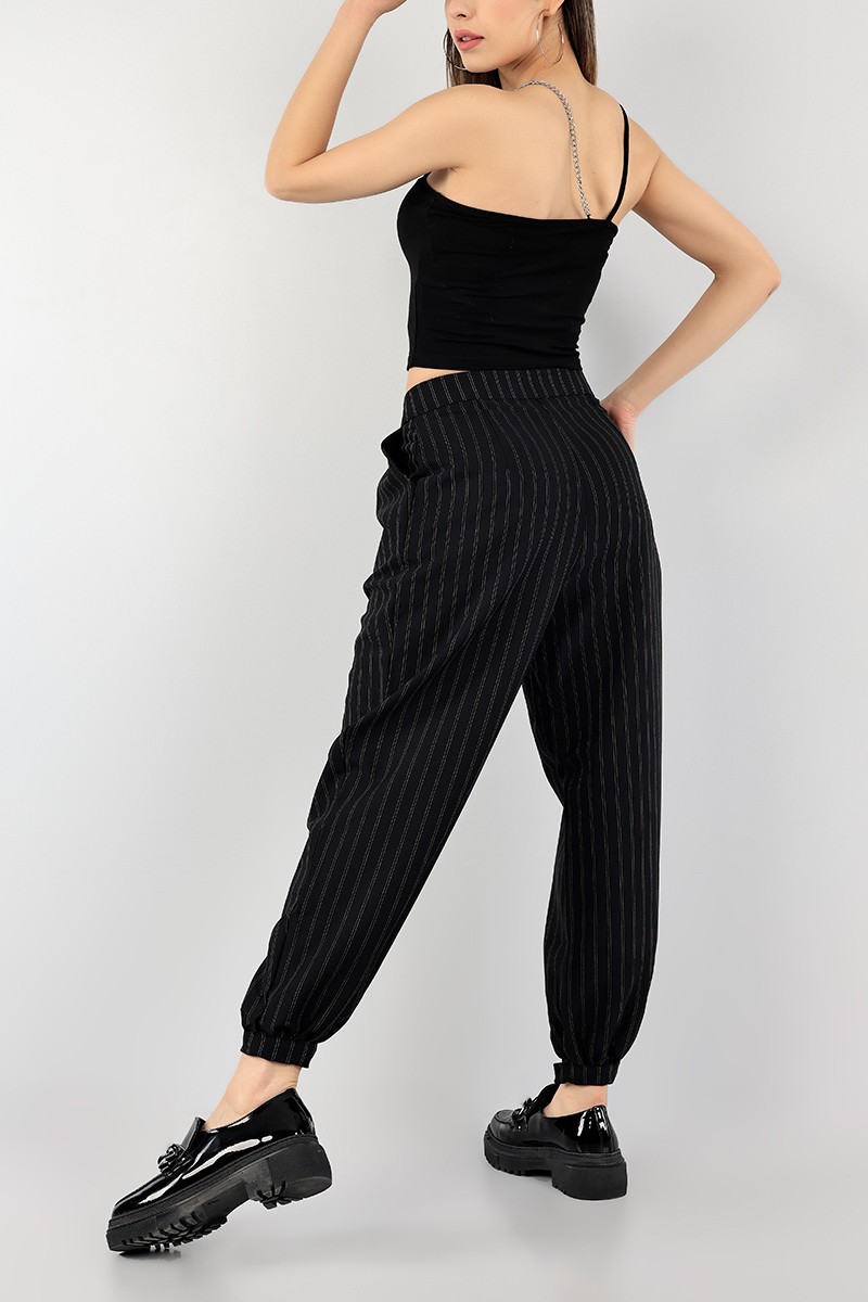 Siyah Çizgili Jogger Pantolon 104464