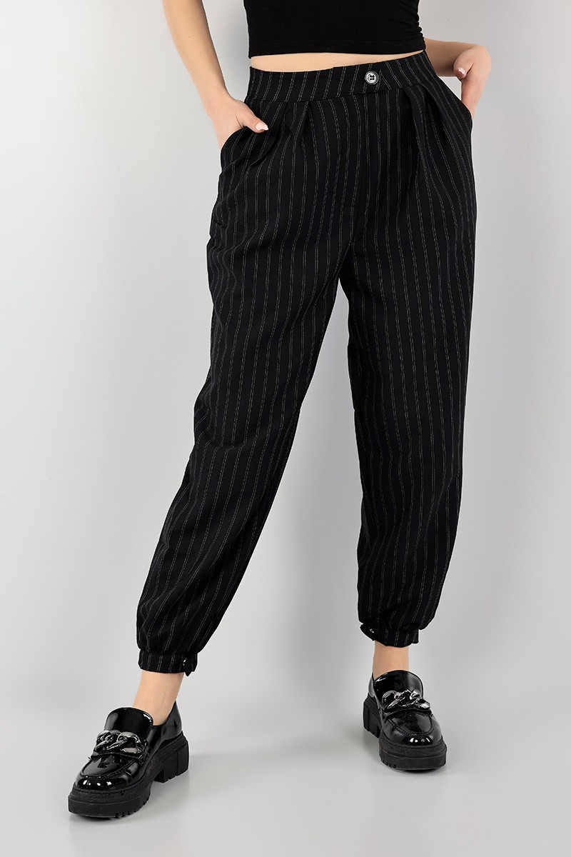 Siyah Çizgili Jogger Pantolon 104464