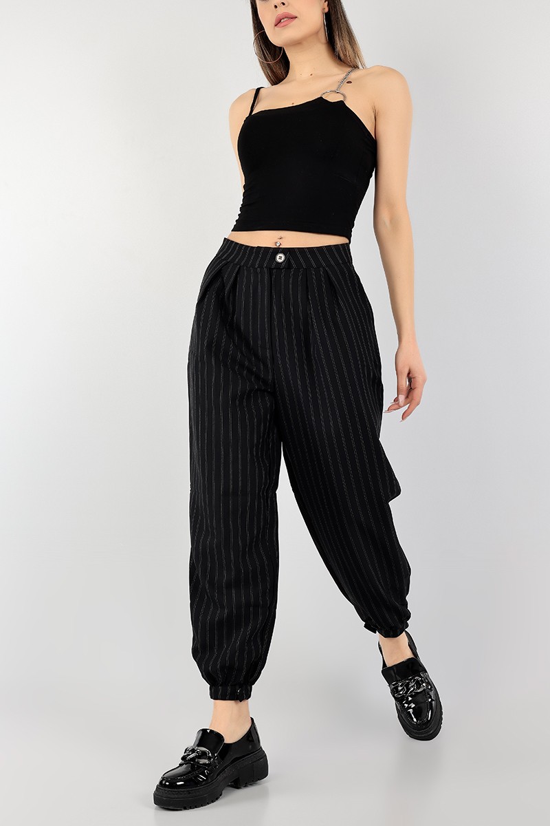 Siyah Çizgili Jogger Pantolon 104464