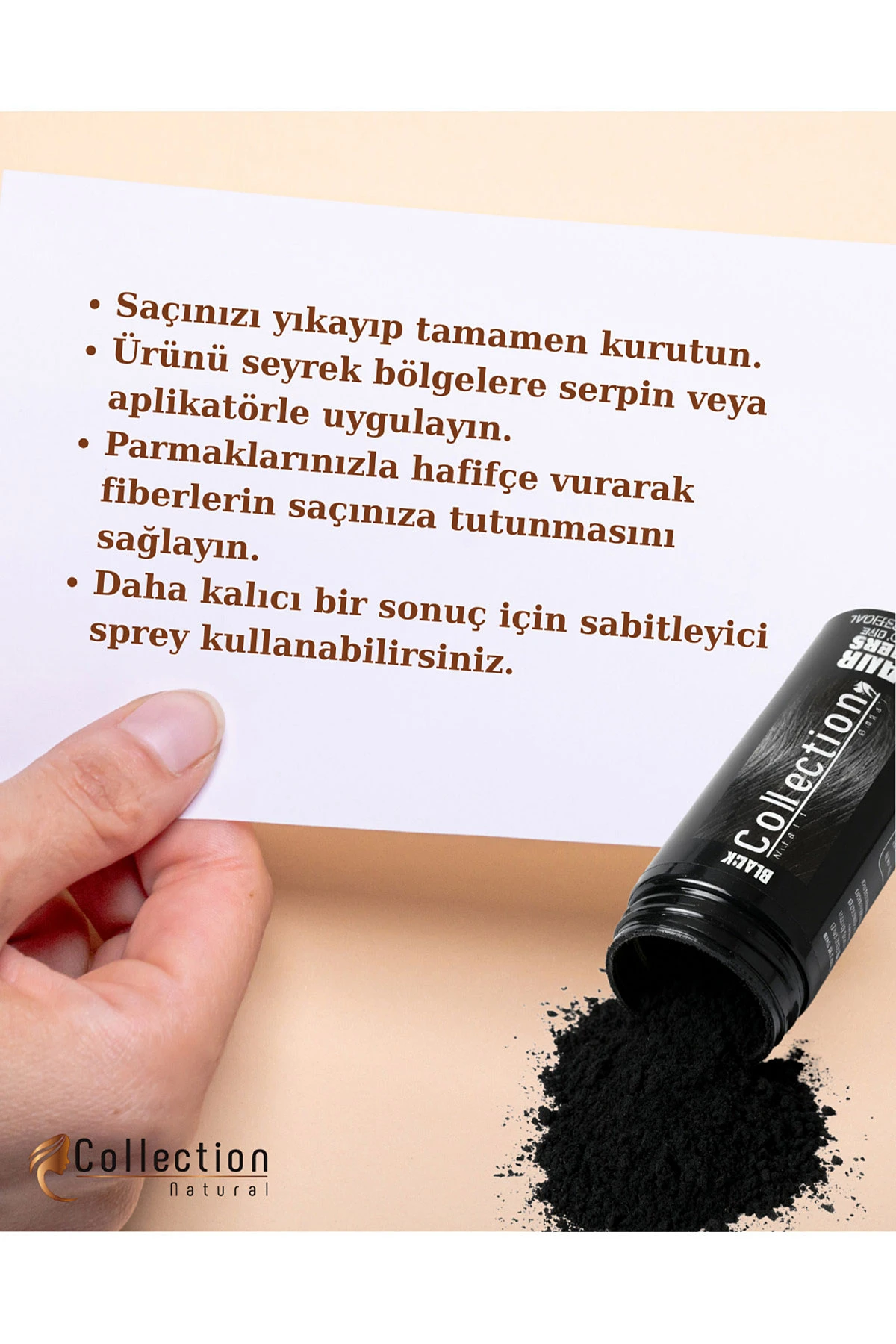 Siyah Collection Naturel Hair Color Topik (Saç Dolgunlaştırıcı saç fiberi) Black 27 Gr 473218