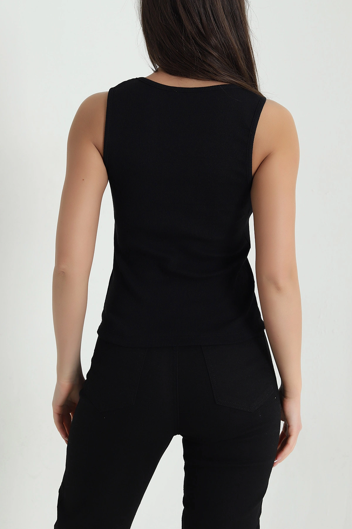 Siyah Dantelli Fitilli Kadın Bluz 459295