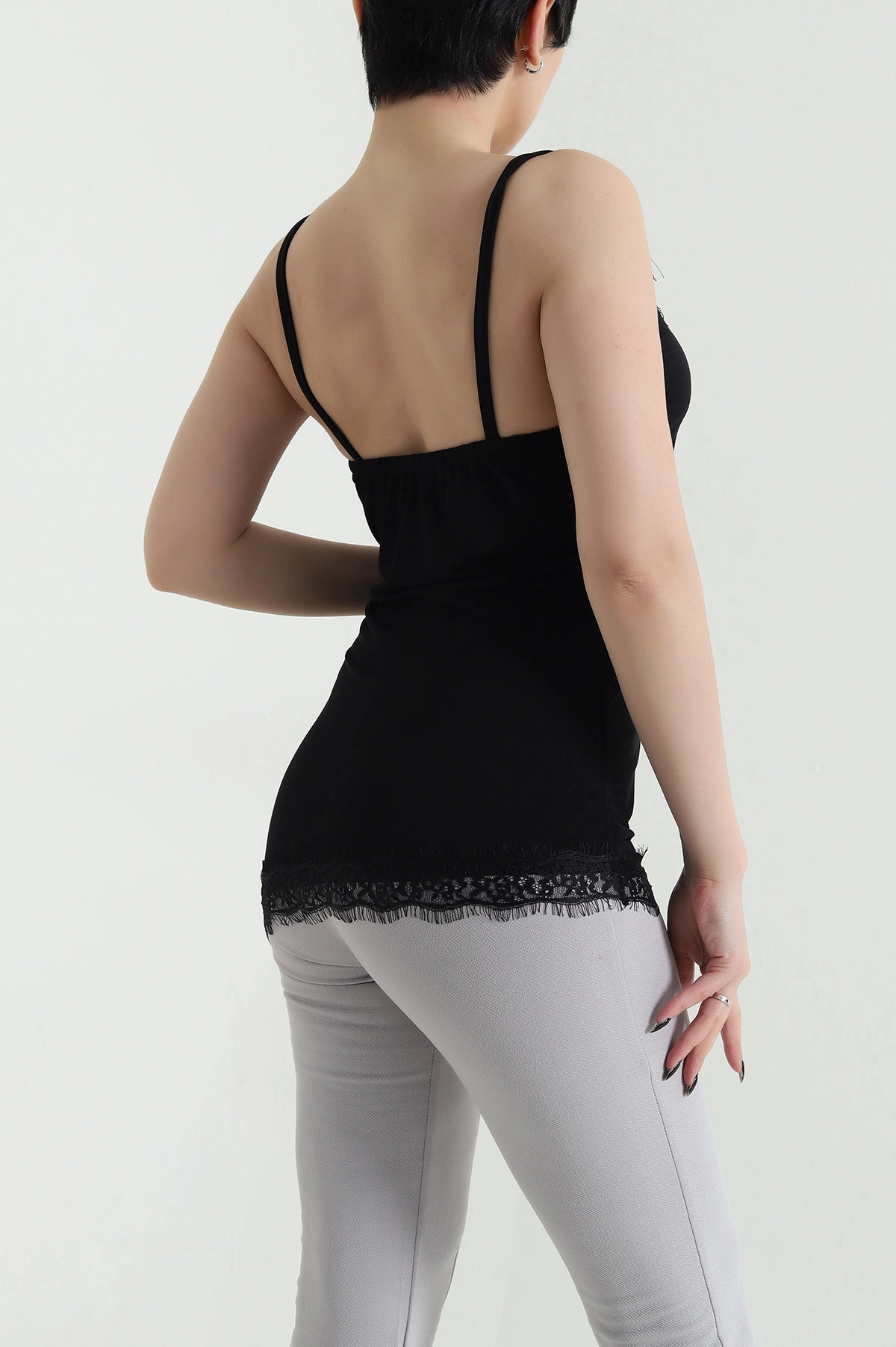 Siyah Dantelli Sandy Kadın Bluz 454517