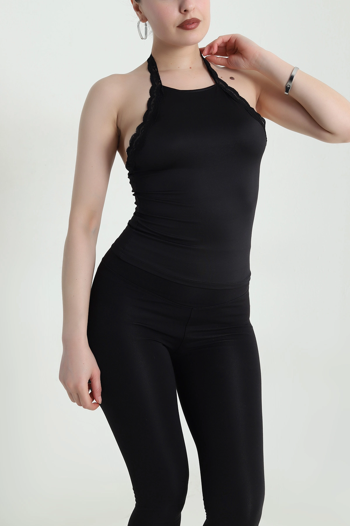 Siyah Dantelli Sandy Kadın Bluz 462087