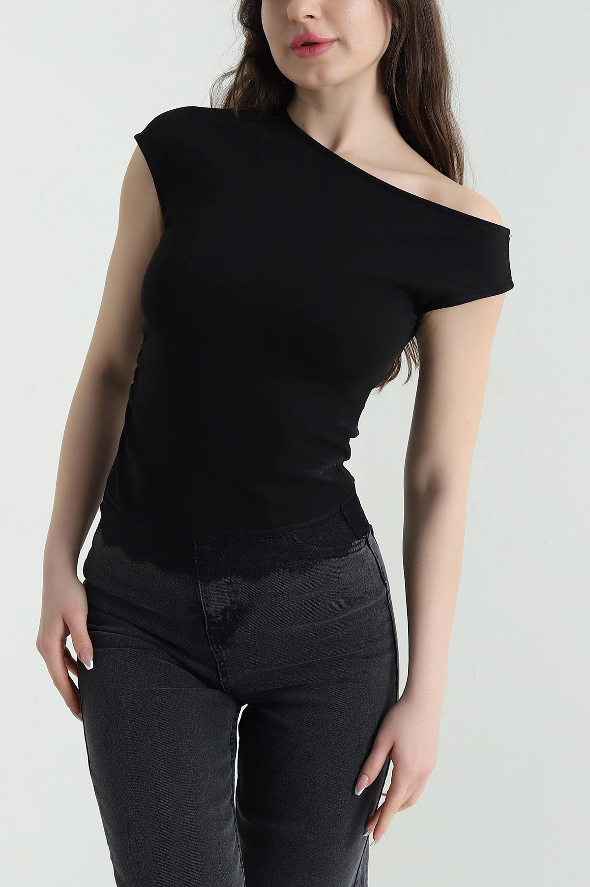 Siyah Dantelli Süprem Kadın Bluz 453622