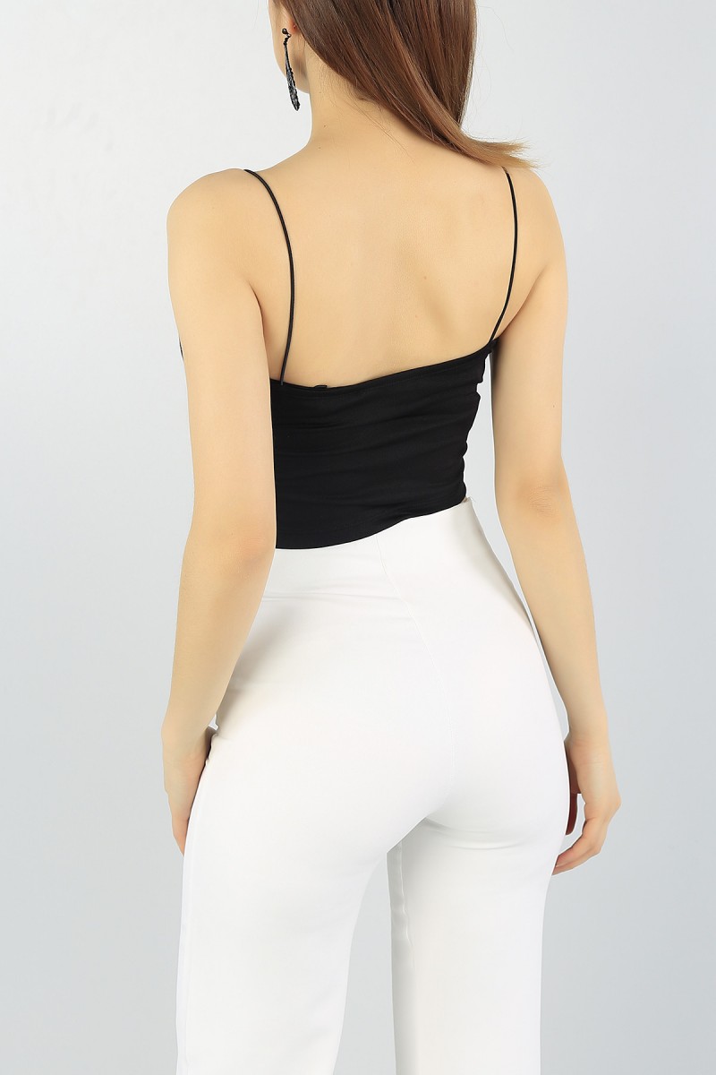 Siyah Dantelli Yaka Kolsuz Atlet 57080