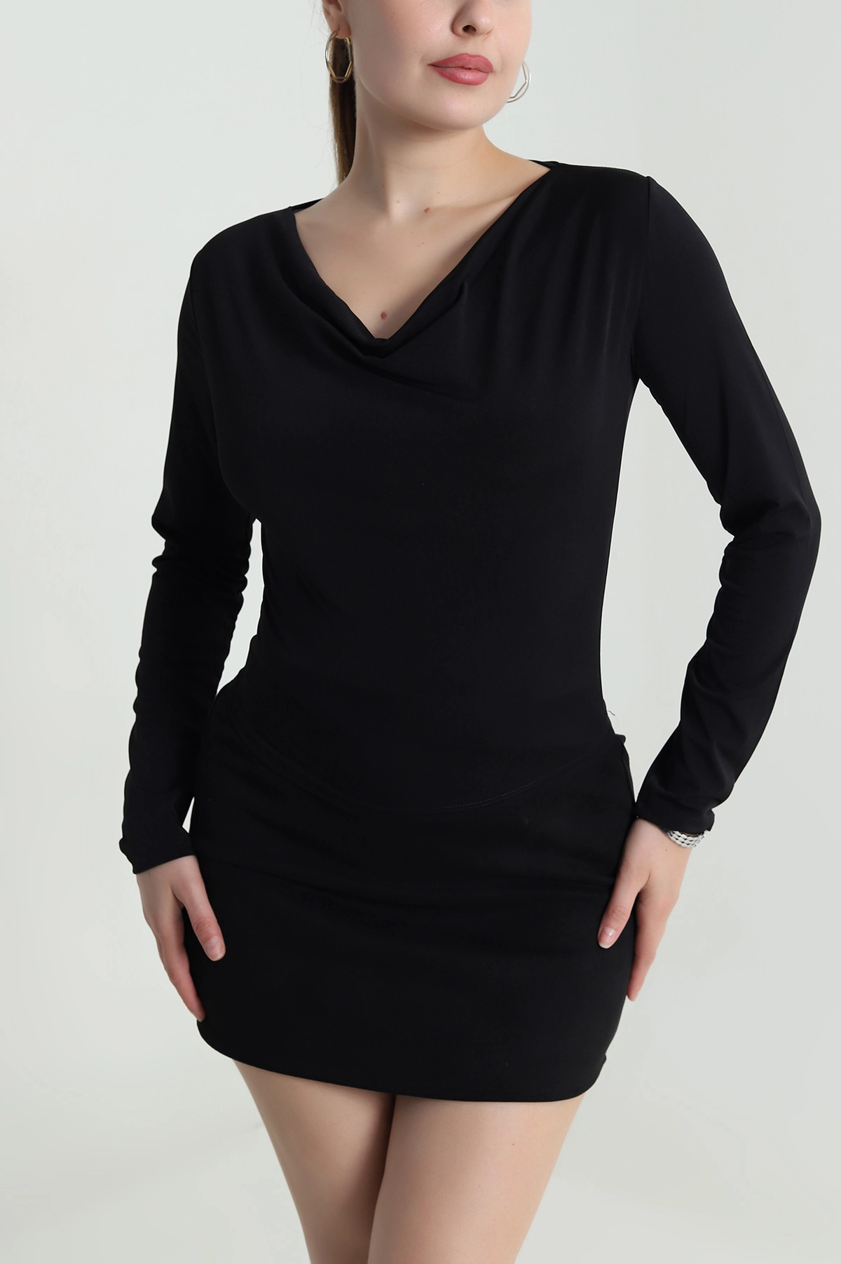 Siyah Degaje Yaka Sandy Kadın Bluz 484324