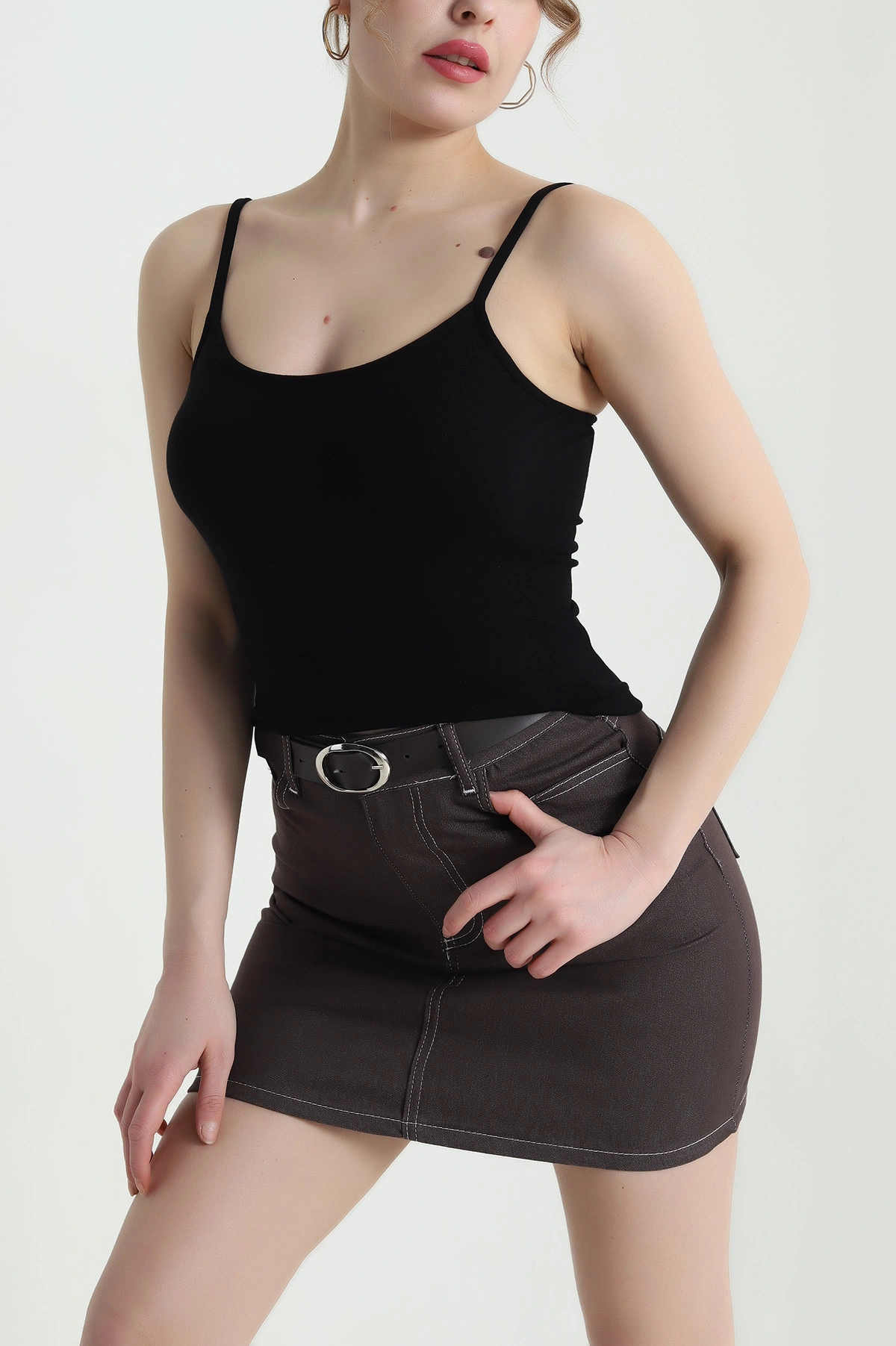 Siyah Destekli İp Askılı Kadın Atlet 438462
