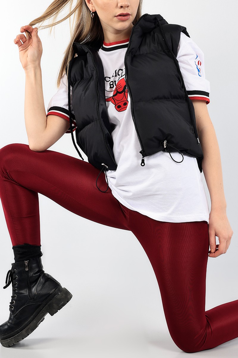 Siyah Dolumlu Bayan Şişme Yelek 91560