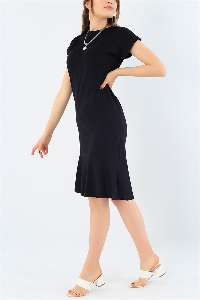 Siyah Duble Kol Elbise 34586