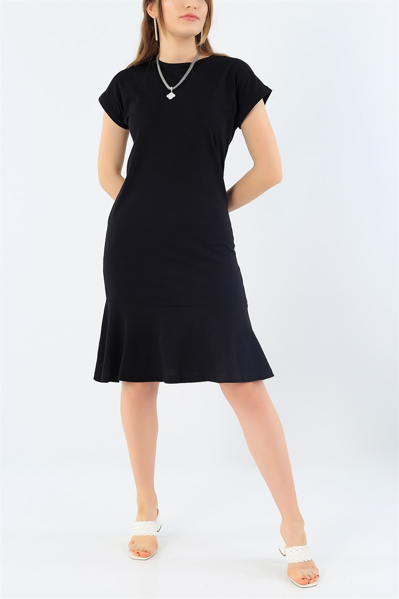Siyah Duble Kol Elbise 34586