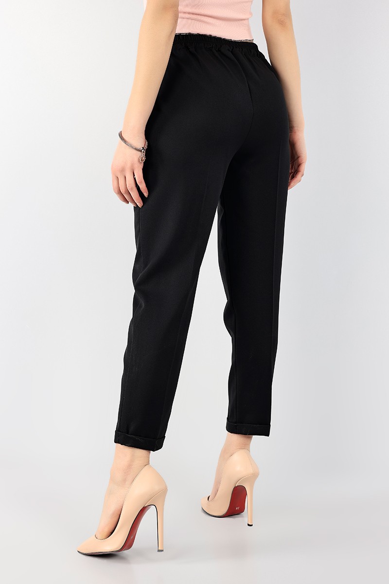 Siyah Duble Paça Bayan Pantolon 98170