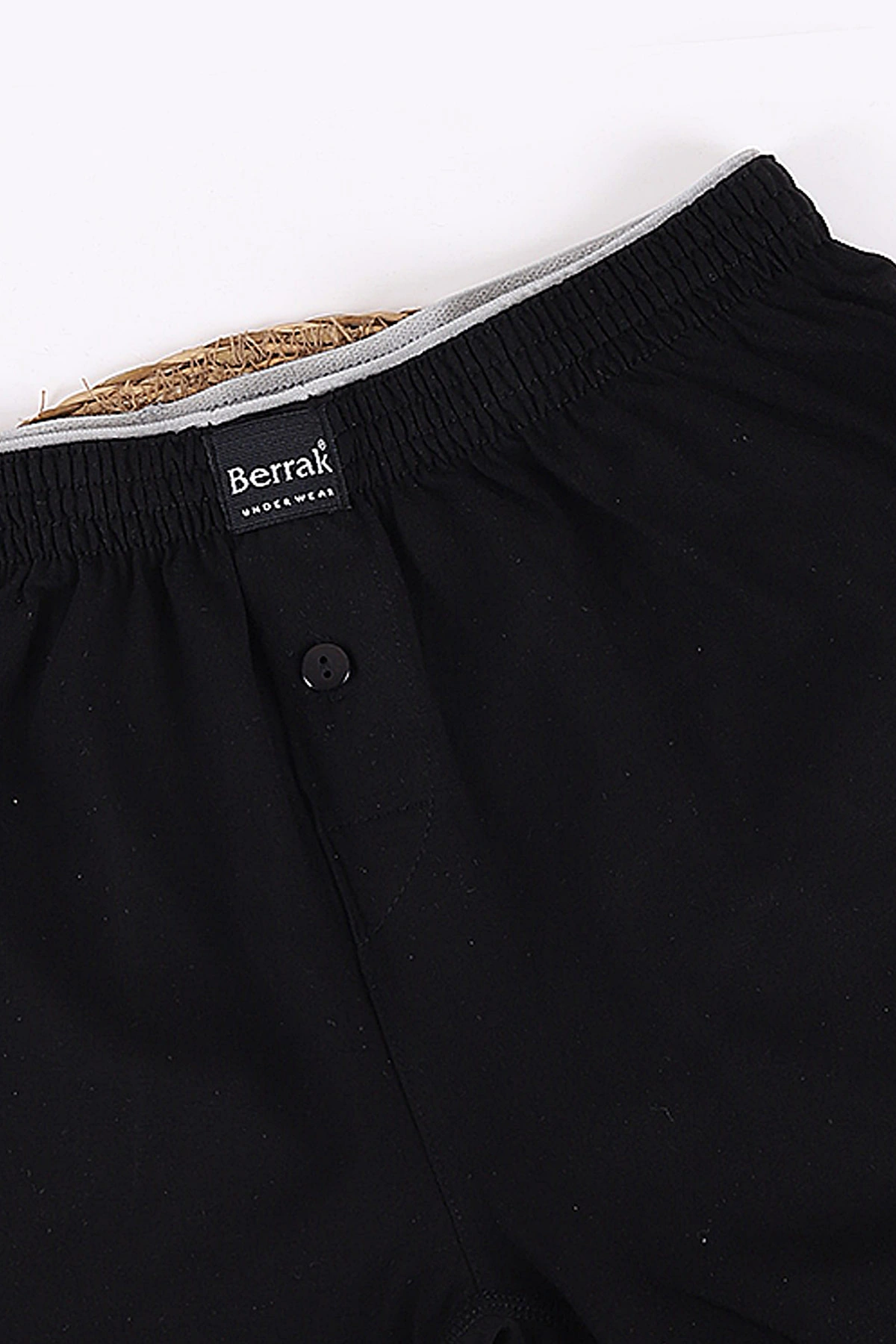 Siyah Düğmeli Likralı Erkek Boxer Short 434435