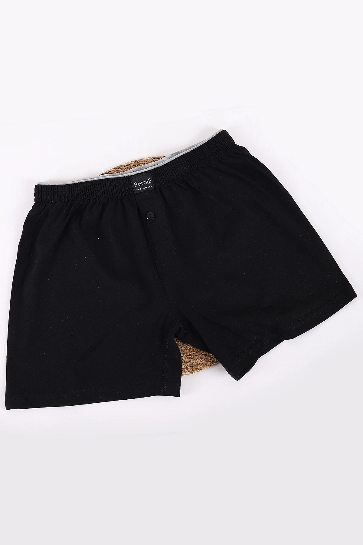 Siyah Düğmeli Likralı Erkek Boxer Short 434435