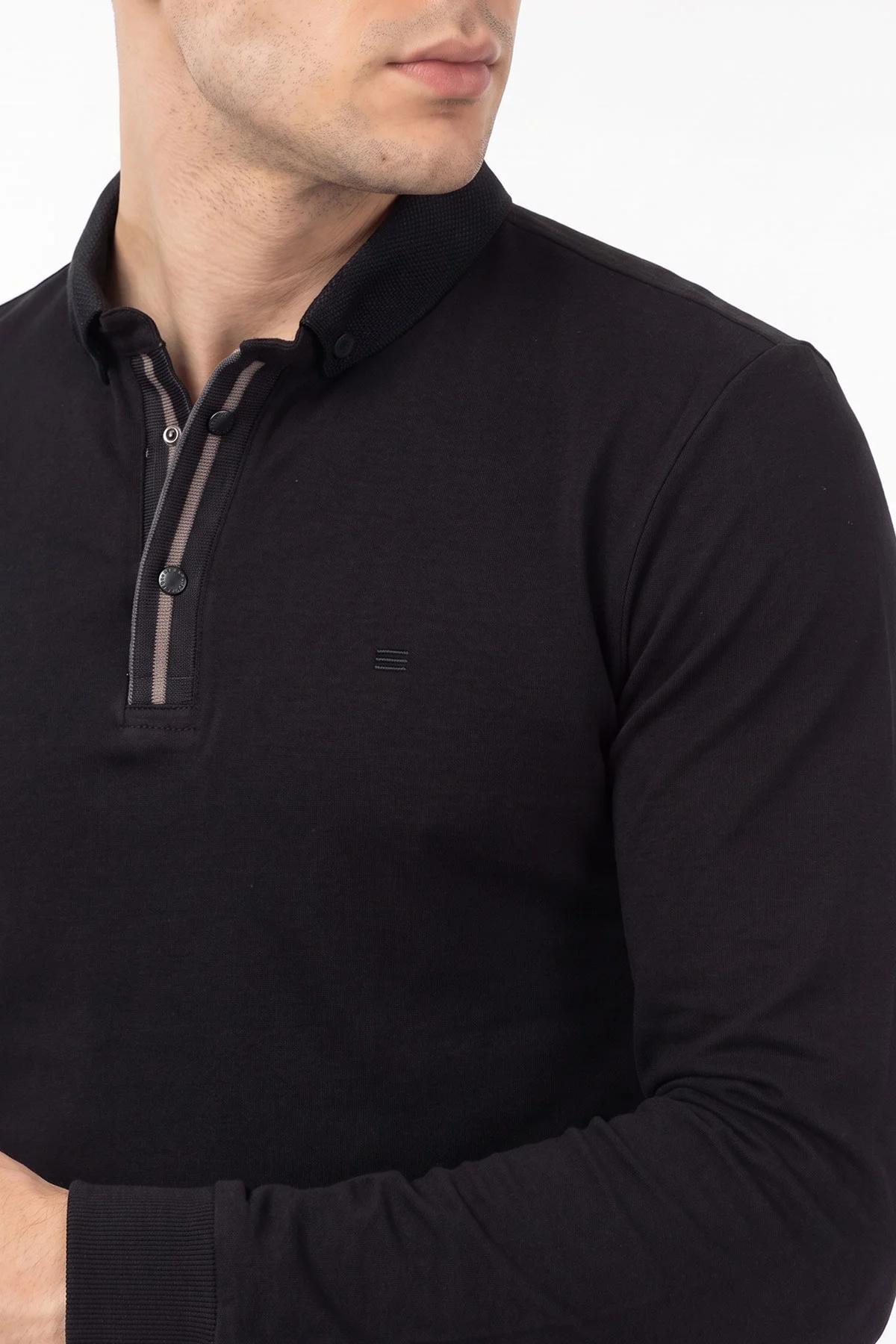 Siyah Düğmeli Oysho Kumaş Erkek Sweatshirt 482869
