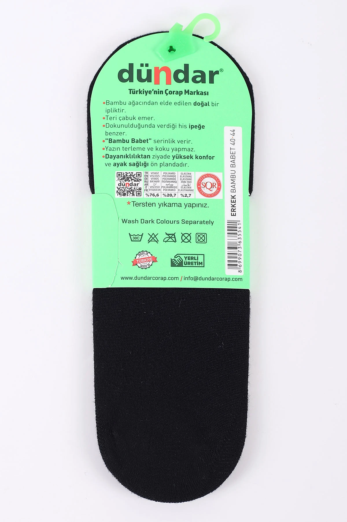 Siyah Erkek Bambu Babet Çorap (40-44) 422676