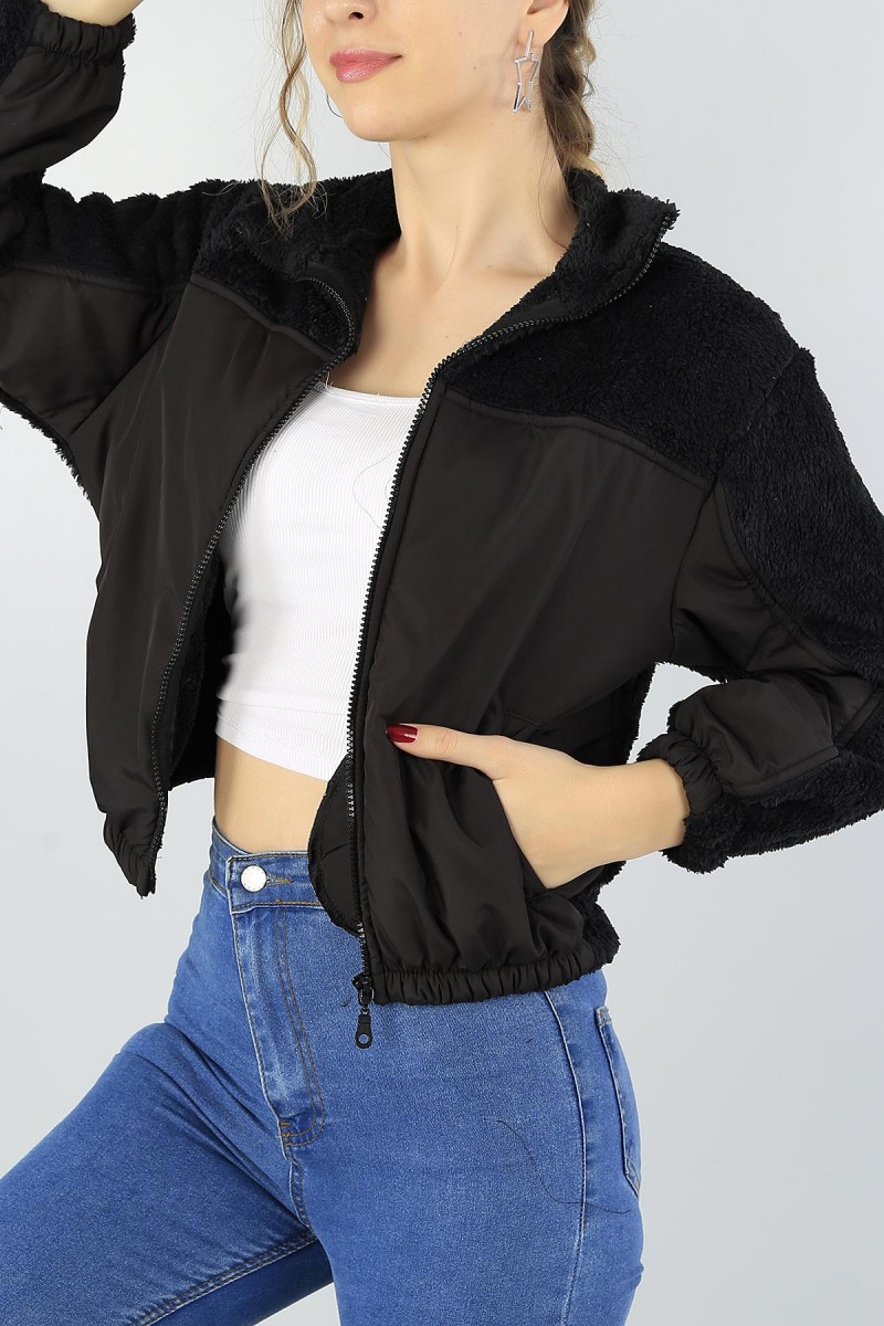 Siyah Fermuarlı Bayan Yumoş Polar 53181