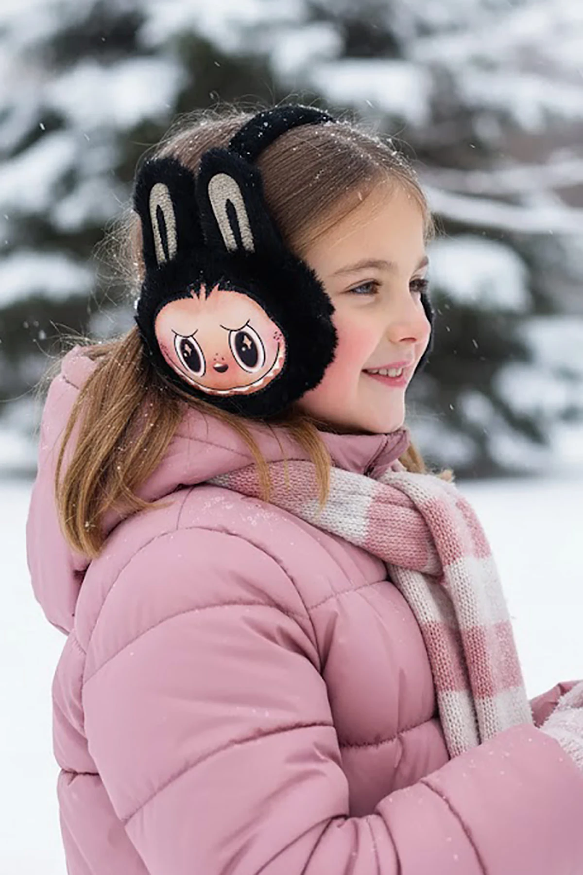 Siyah Figürlü Peluş Çocuk Kulaklık 410835