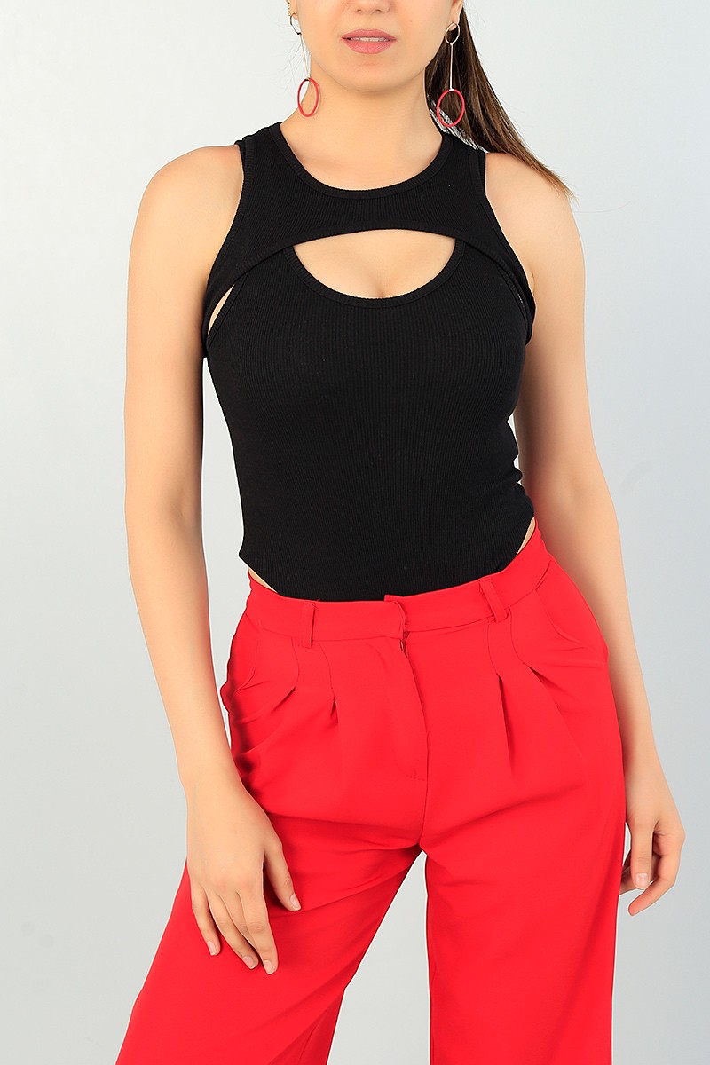 Siyah Fitilli Çıtçıtlı Zıbın Bluz 67677