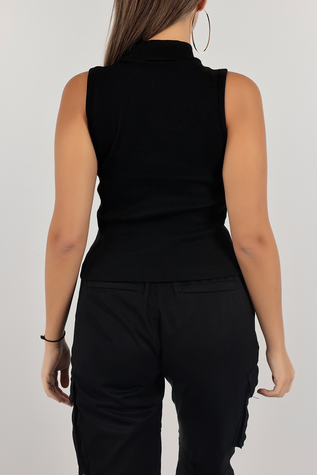 Siyah Fitilli Kolsuz Bluz 139430