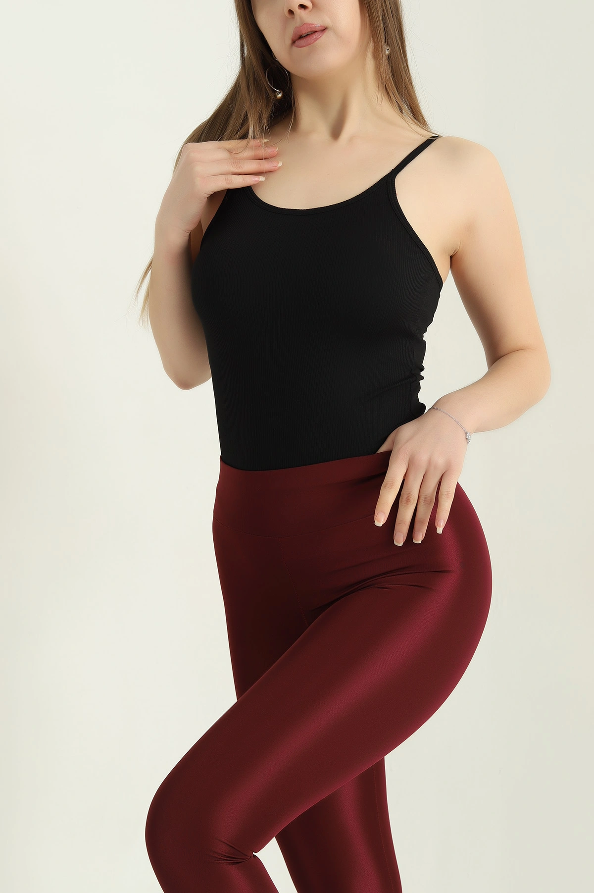 Siyah Fitilli Pedli İp Askılı Zıbın Bluz 337092