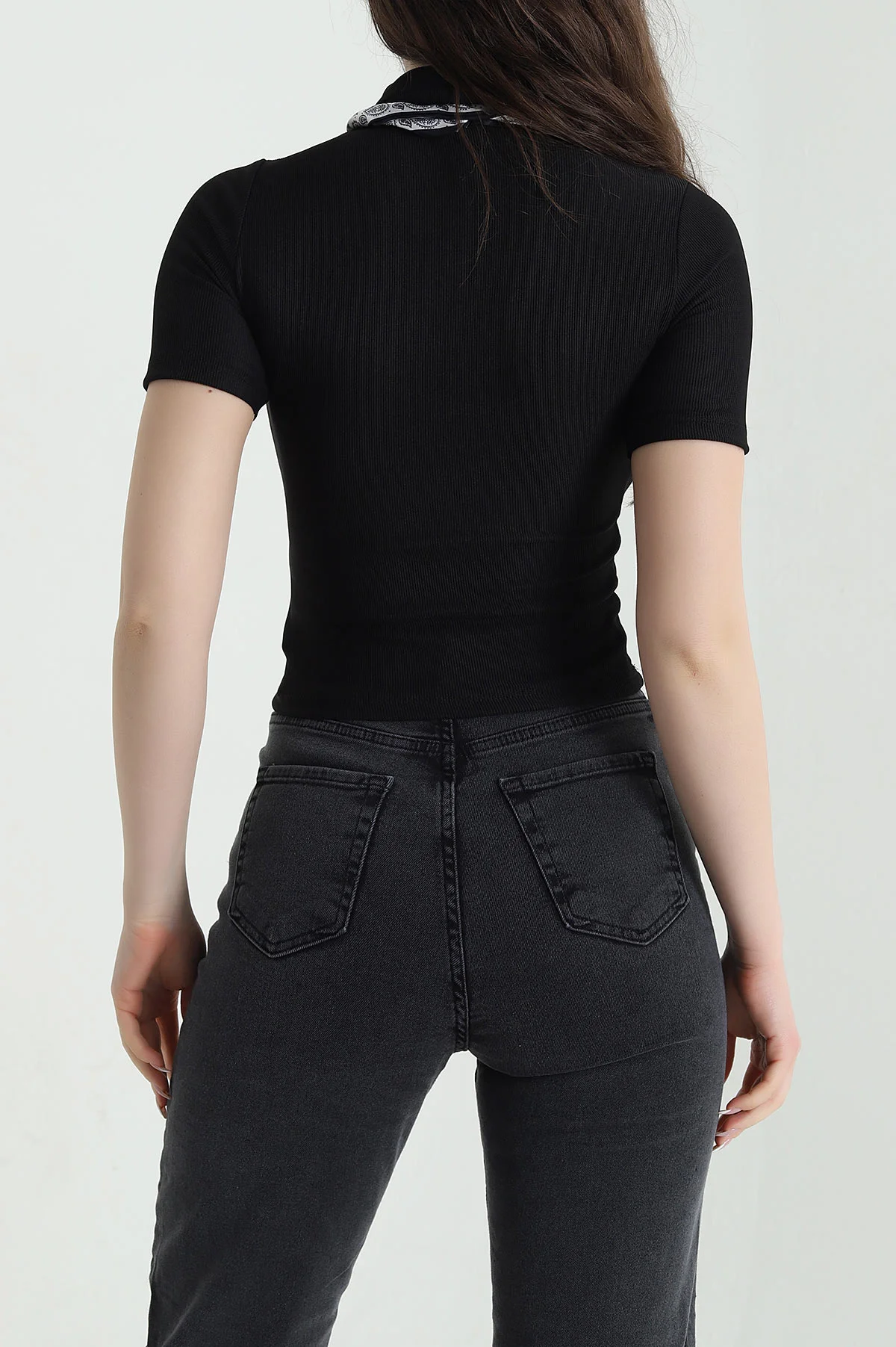 Siyah Fularlı Ottoman Kadın Bluz 453673