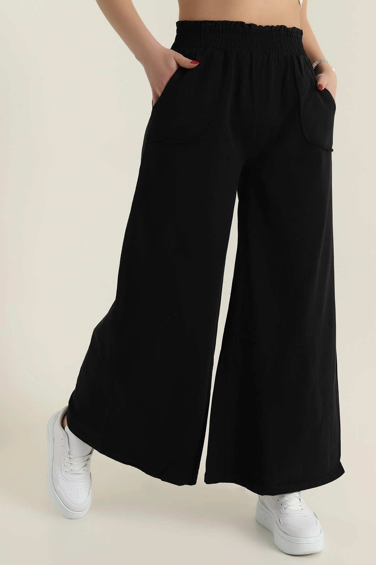 Siyah Gabardin İspanyol Paça Kadın Pantolon 426637