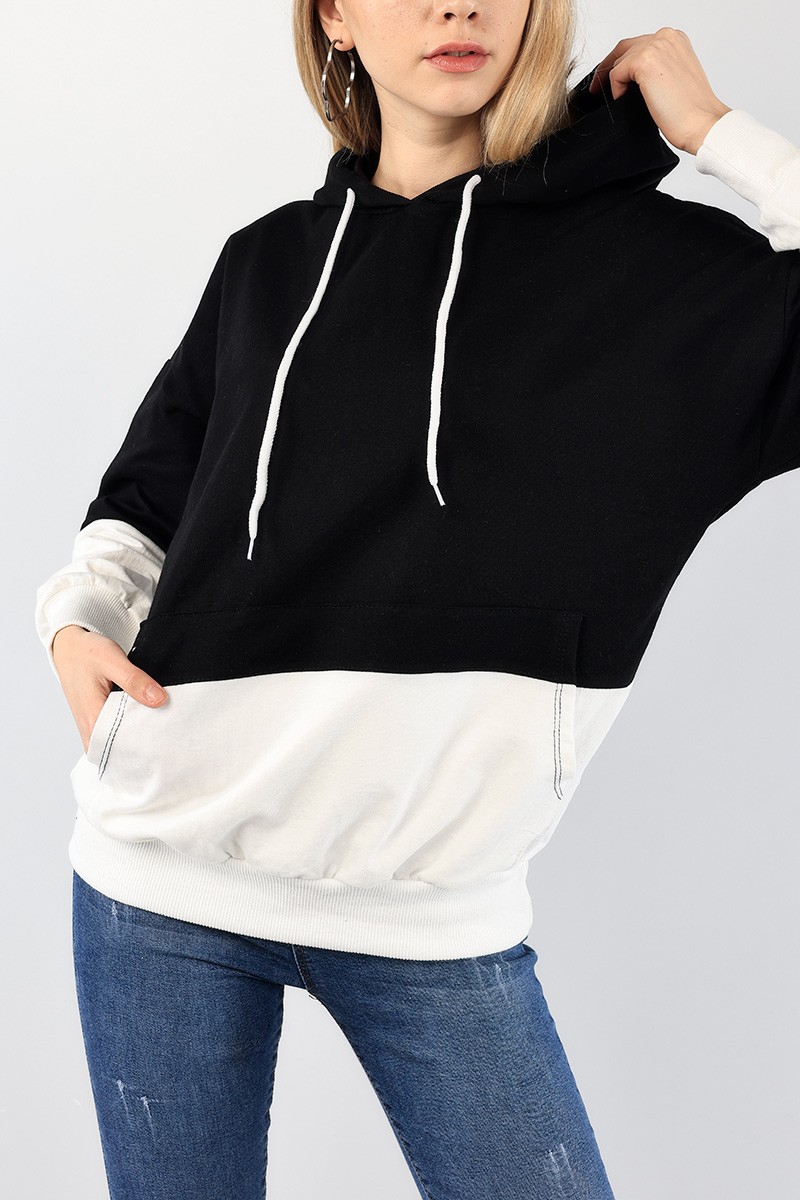 Siyah Garnili Bayan Sweat 89556