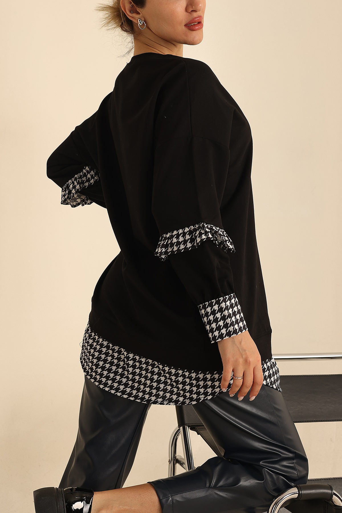 Siyah Garnili İki İp Tunik 218692
