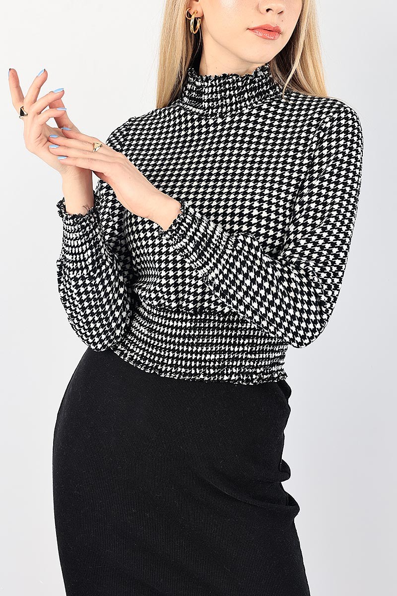 Siyah Gipeli Süet Bluz 87671