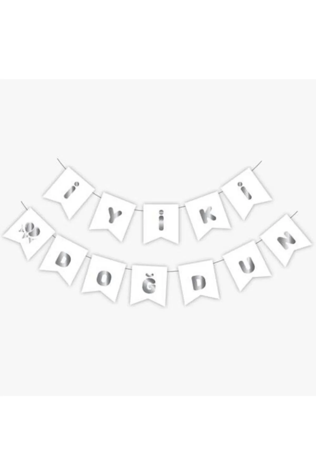 Beyaz Silver İyi Ki Doğdun Yaldızlı Banner 303350