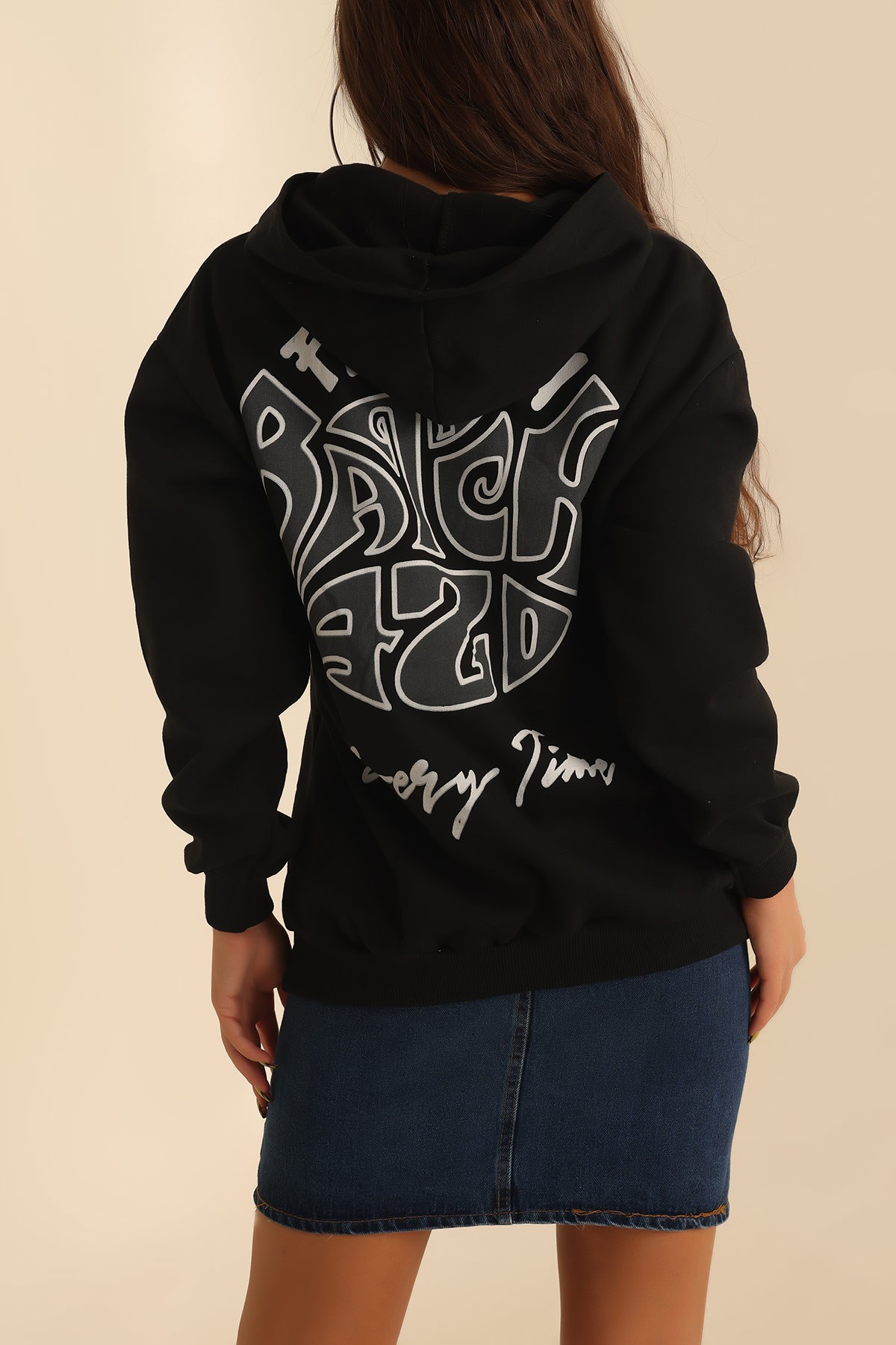 Siyah İçi Şardonlu Baskılı Sweat 201690
