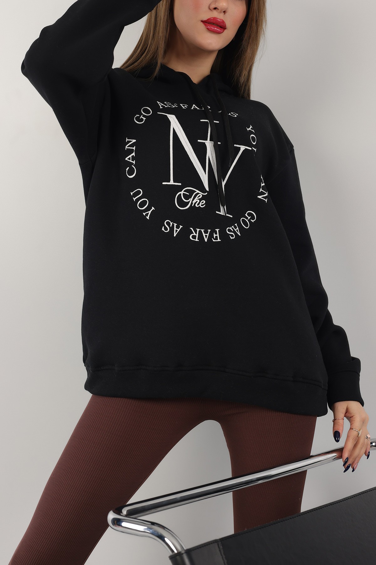Siyah İçi Şardonlu Bayan Sweat -T 149388