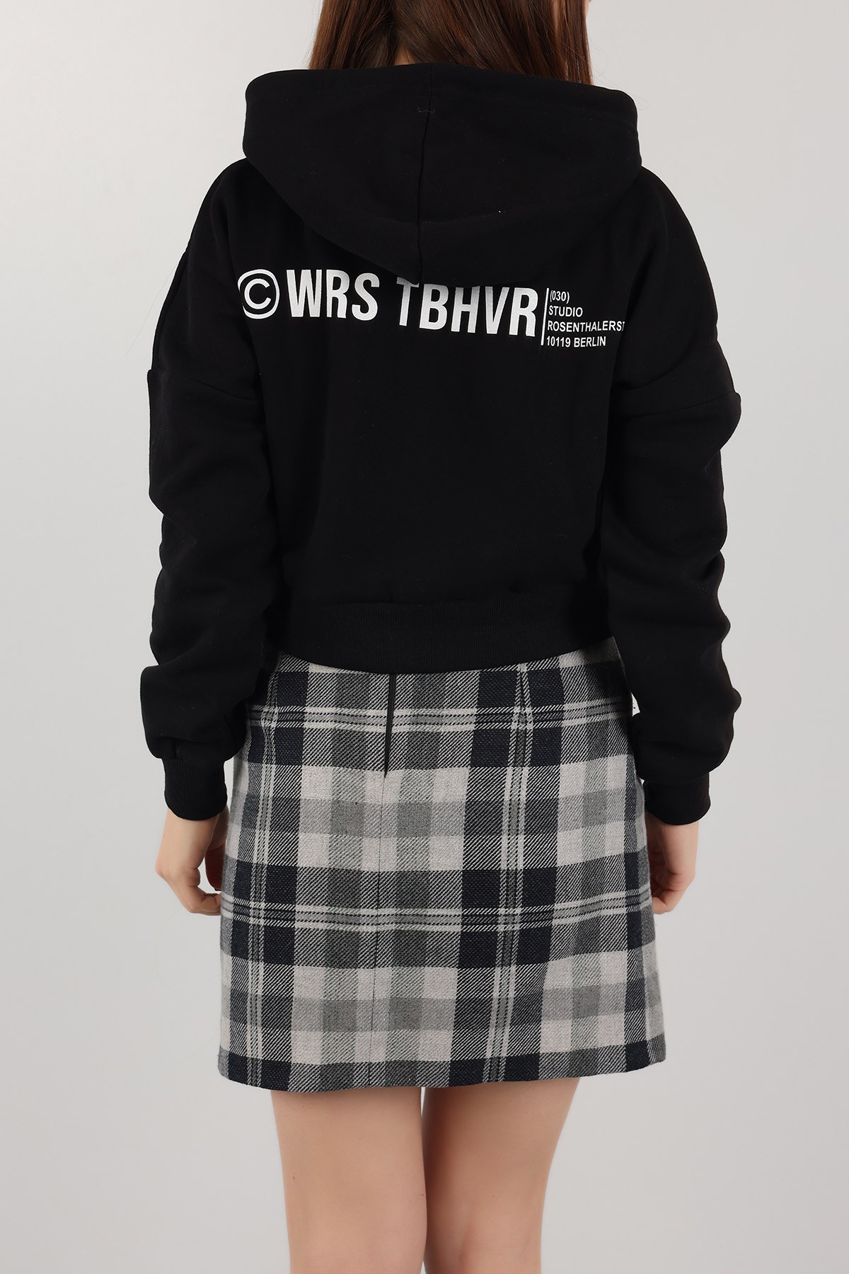 Siyah İçi Şardonlu Kapüşonlu Bayan Sweat 151380