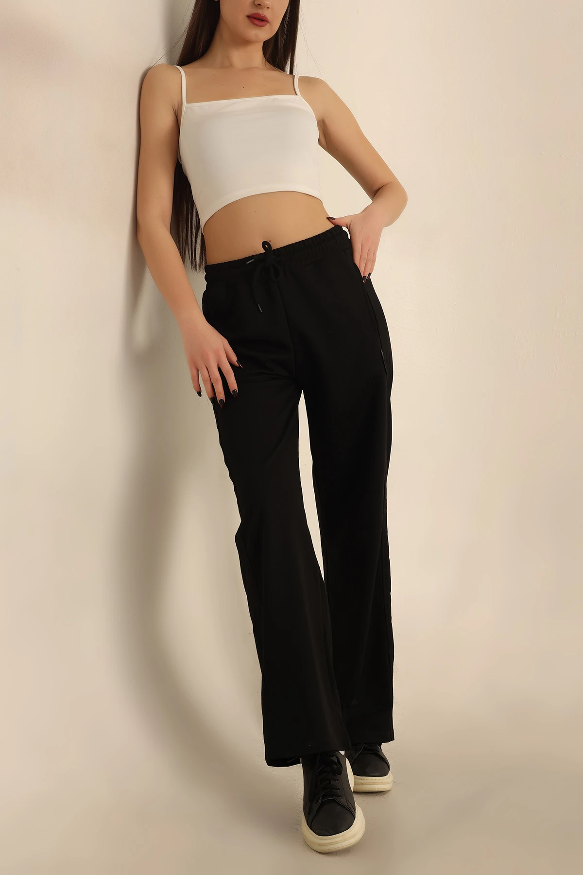 Siyah İki İp Bayan Eşofman Altı 245489