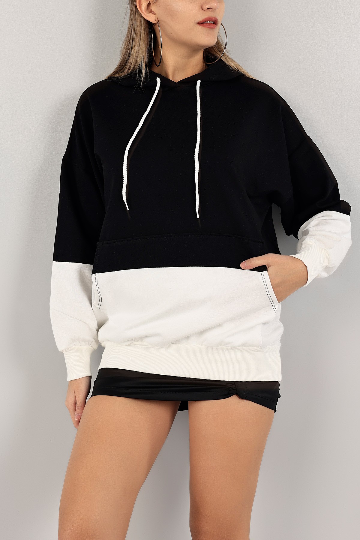 Siyah İki İp Bayan Sweat 141704