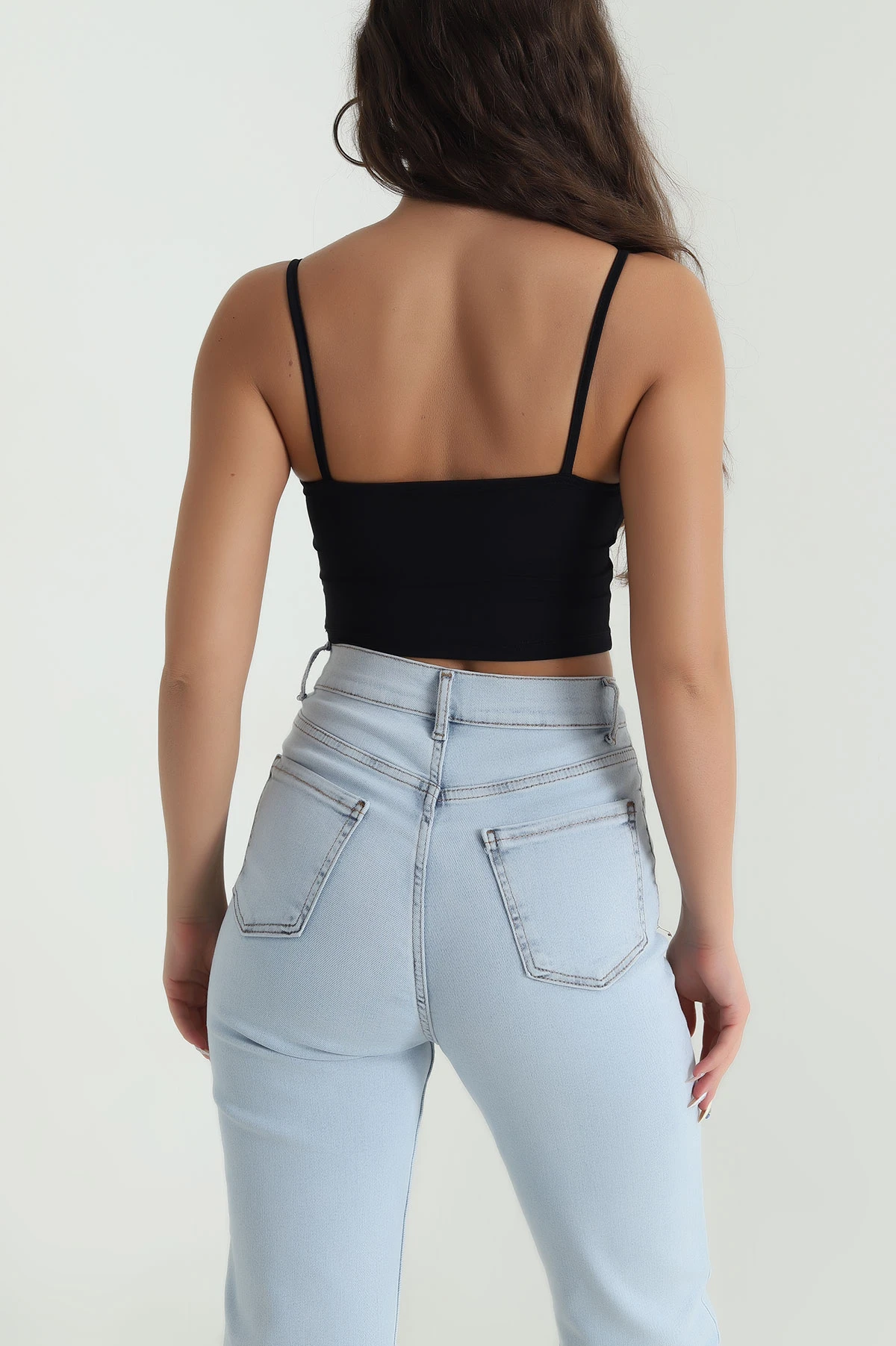 Siyah İp Askılı Dalgıç Kadın Büstiyer 482366