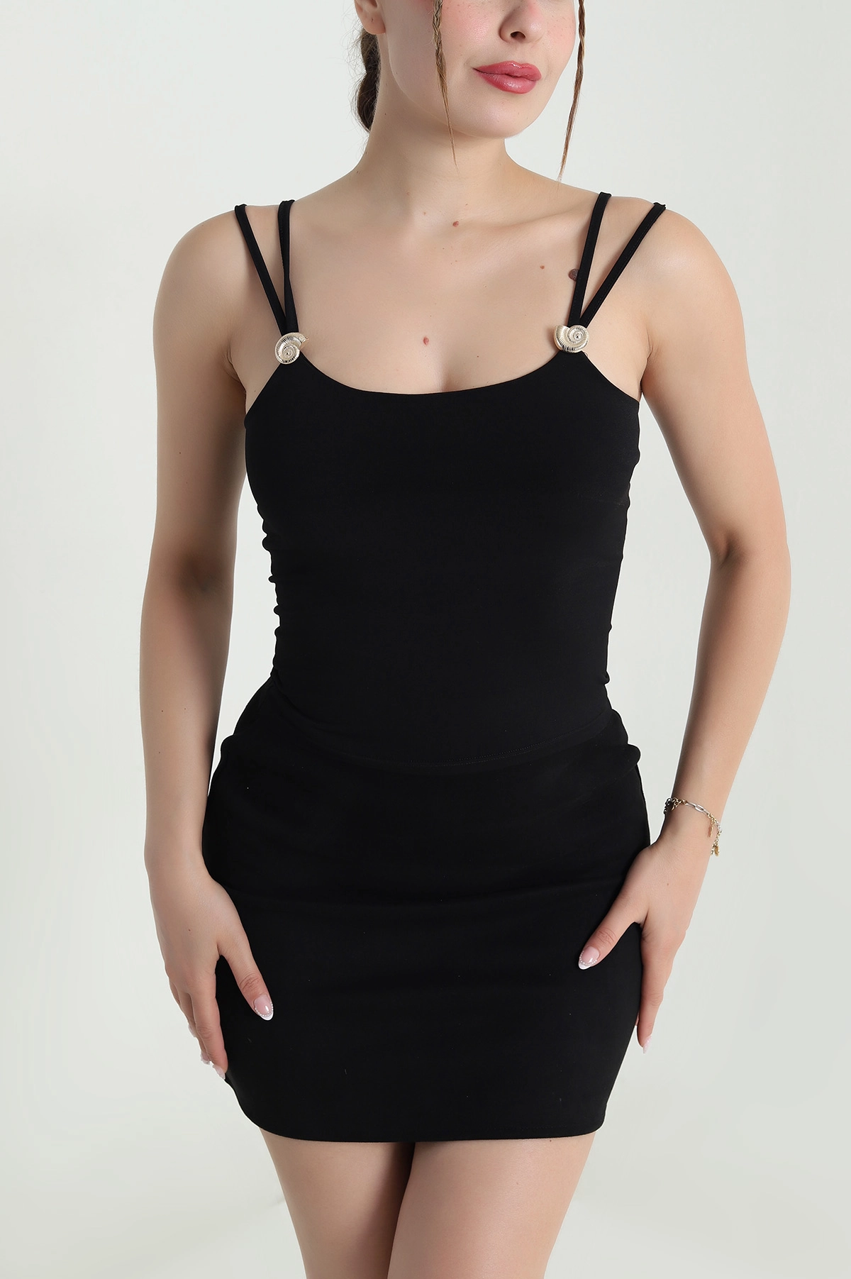 Siyah İp Askılı Sandy Kadın Bluz 476461