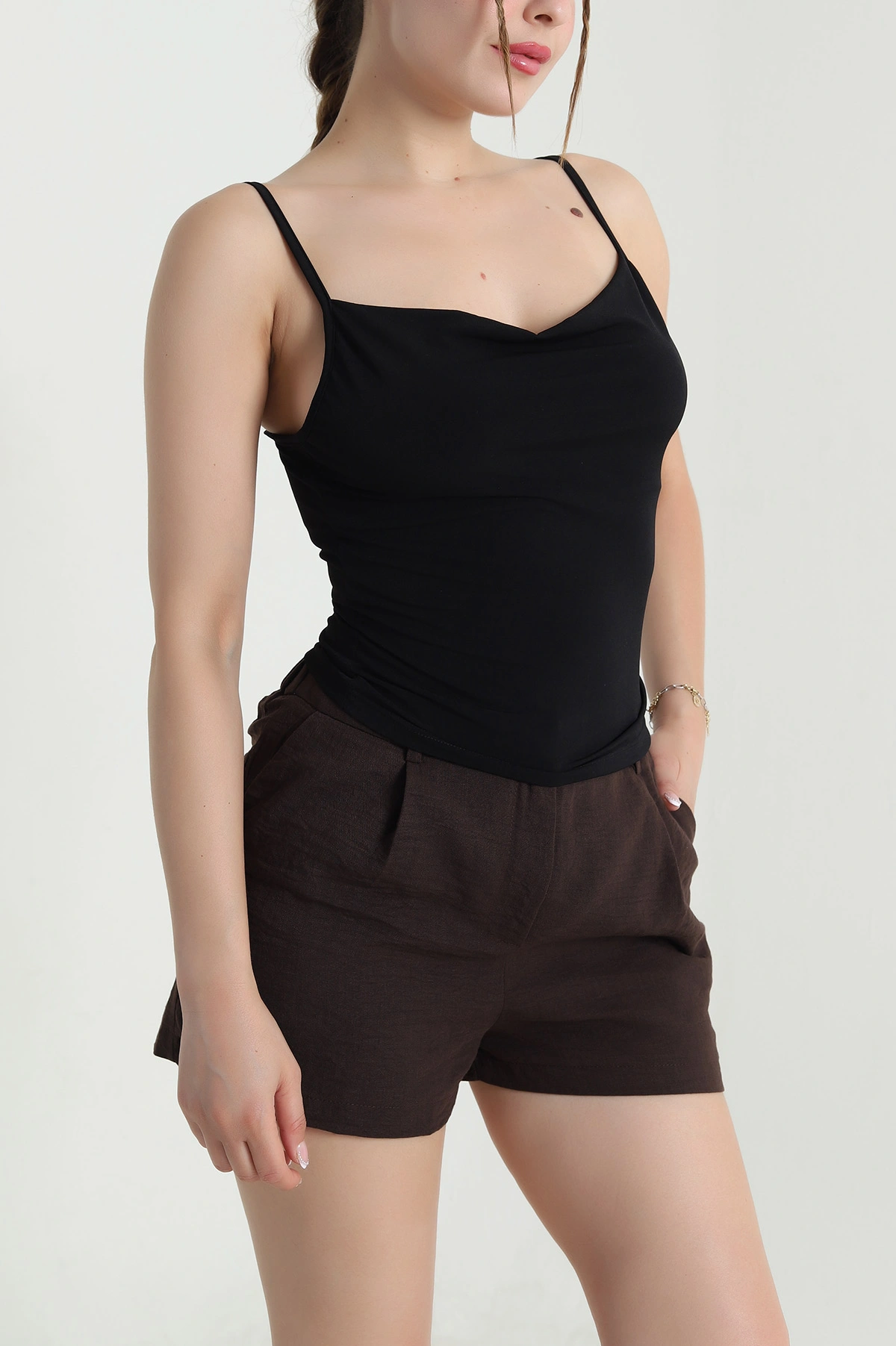 Siyah İp Askılı Sandy Kadın Bluz 476477