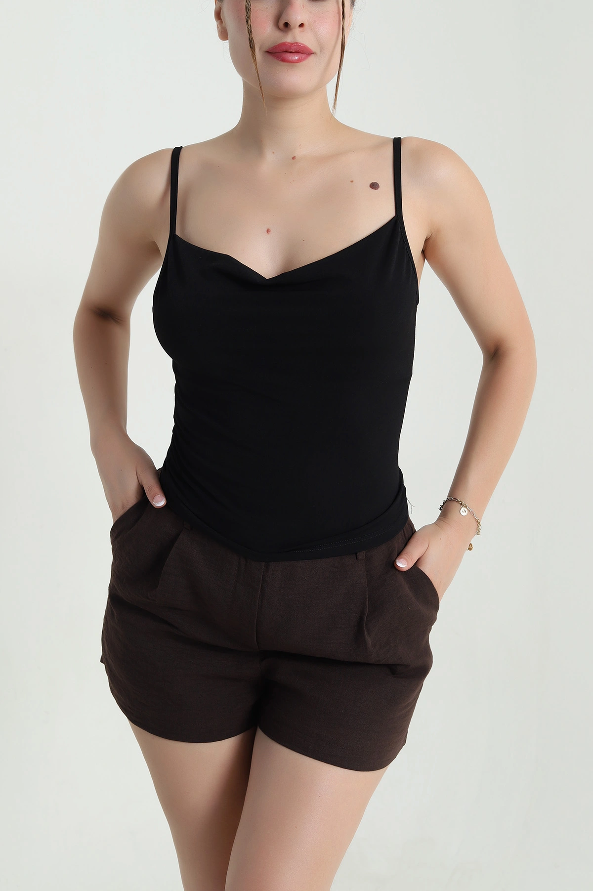 Siyah İp Askılı Sandy Kadın Bluz 476477