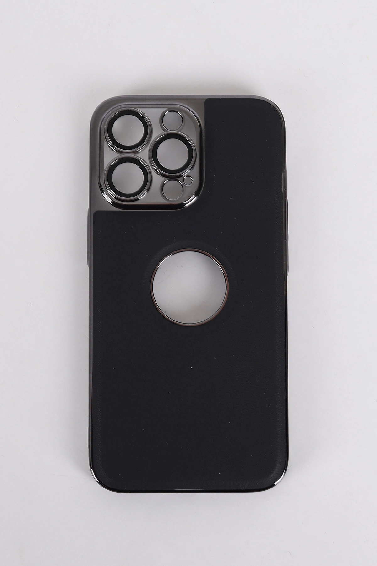Siyah iPhone 13 Pro Uyumlu Delux Serisi Kamera Korumalı Deri Desenli Premium Telefon Kılıfı 348561