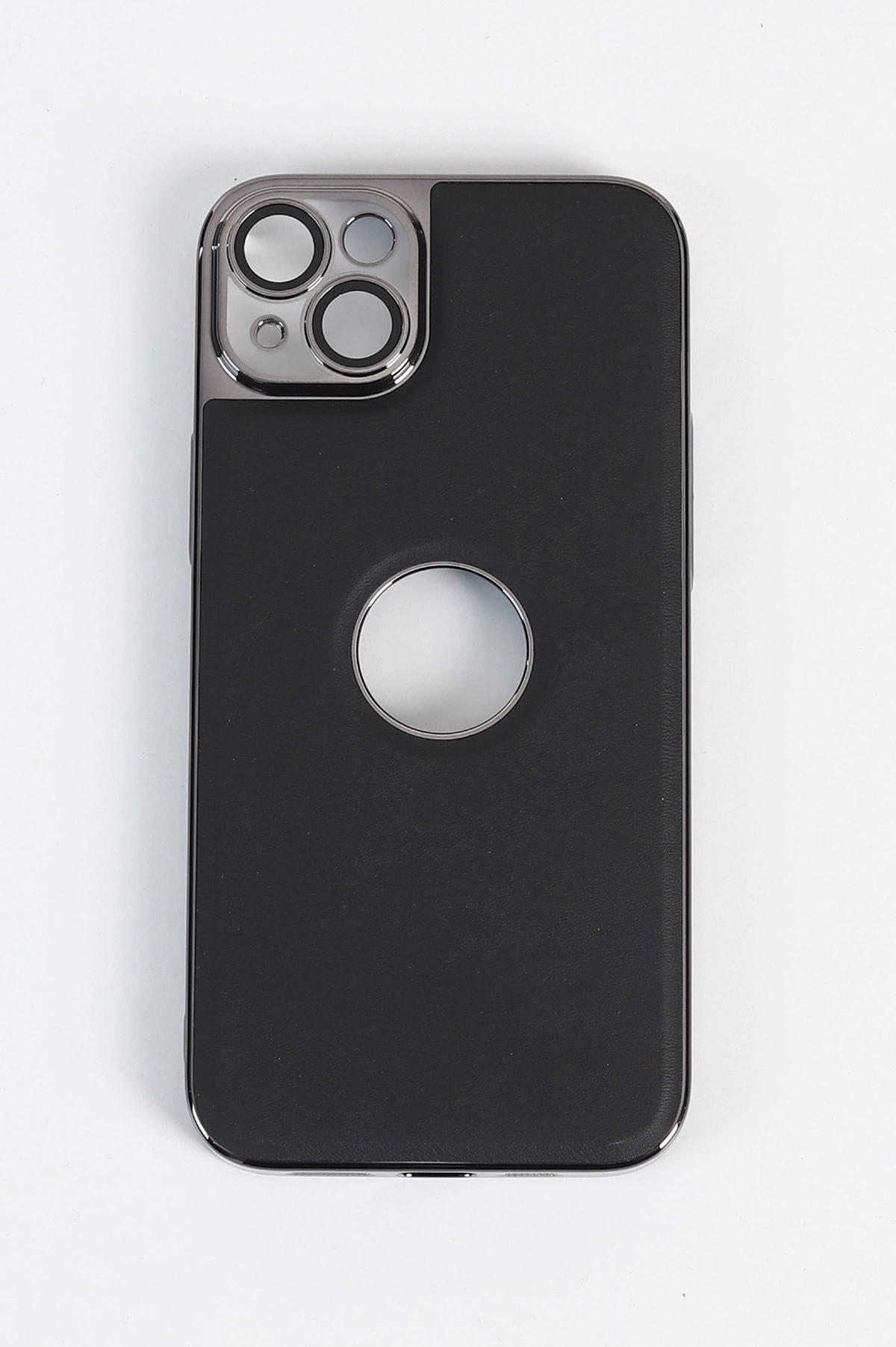 Siyah iPhone 14 Plus Uyumlu Delux Serisi Kamera Korumalı Deri Desenli Premium Telefon Kılıfı 348602