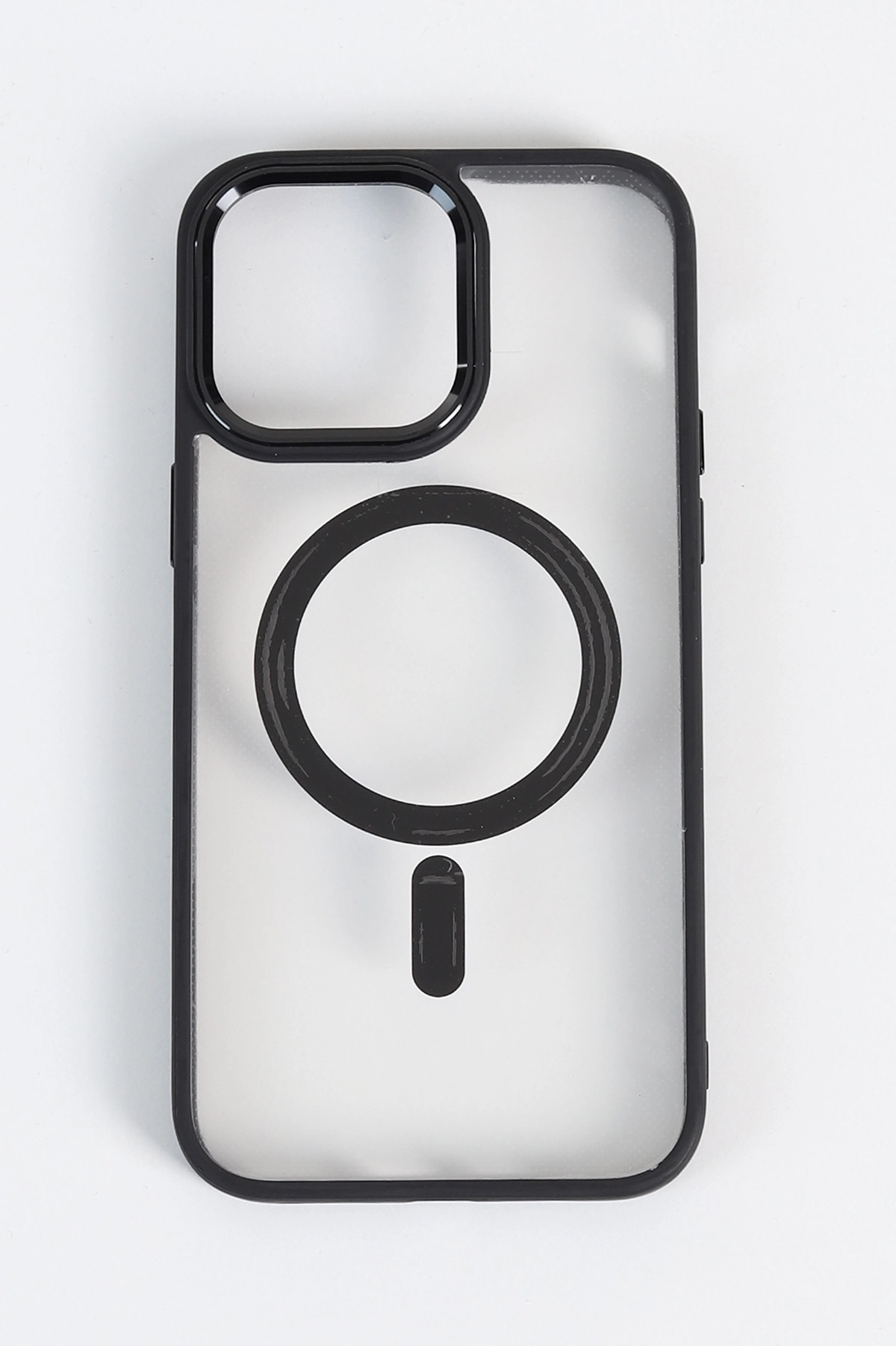 Siyah İPhone 14 Pro Max Uyumlu Krom Magsafe Serisi Soft Tpu Slikon Telefon Kılıfı 349205