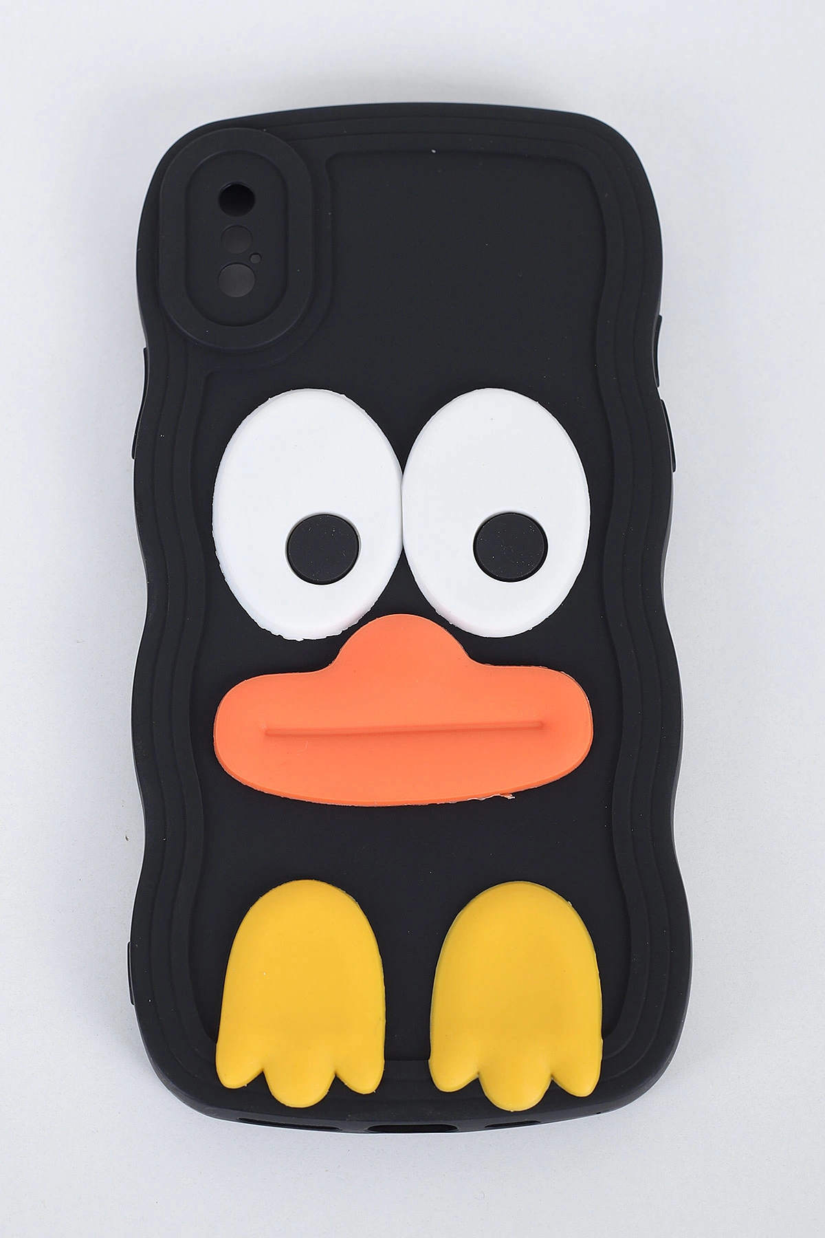 Siyah iPhone XS Uyumlu Daffy Serisi Yumuşak Silikon Telefon Kılıfı 391261