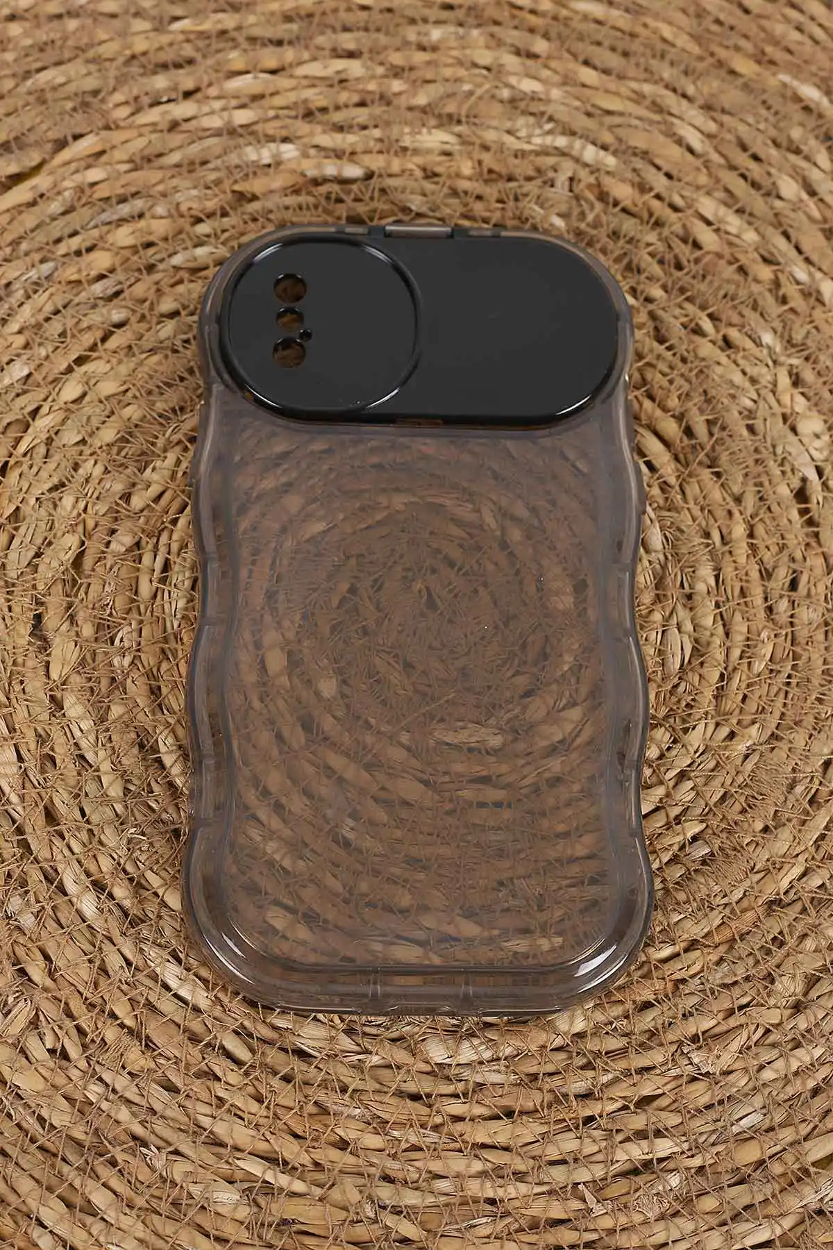 Siyah İphone XS Uyumlu Light Şeffaf Yumuşak Ayna Özellikli Telefon Kılıfı 404026