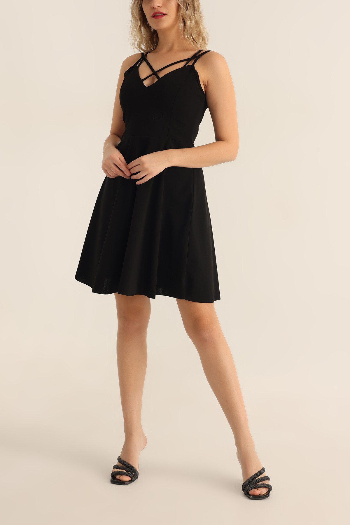 Siyah İthal Crep Abiye 179803