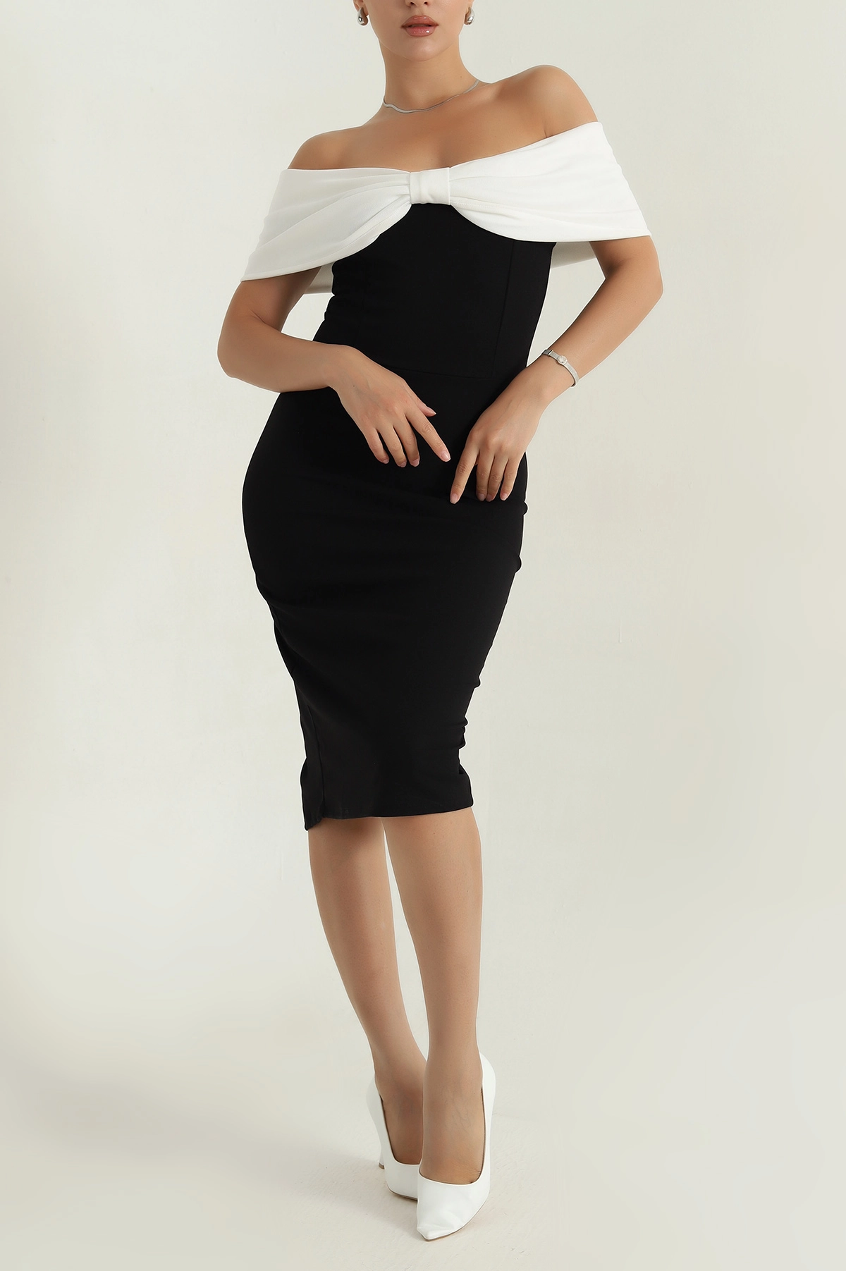 Siyah İthal Crep Kadın Abiye 380085